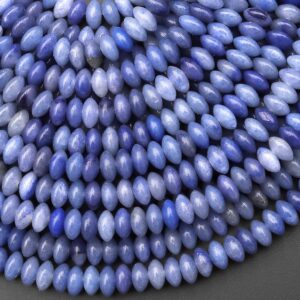 Natural Blue Aventurine 4mm 6mm Smooth Rondelle Beads Thin Saucer 15.5" Strand