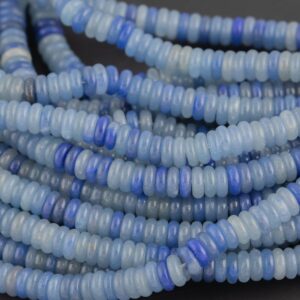 Natural Blue Aventurine- High Quality In Smooth Saucer Roundel, 2x6mm Flat Rondel 7.5 Inches Thin Roundel