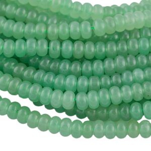 Natural Green Aventurine- High Quality In Roundel, 6mm, 8mm- Full 15.5 Inch Strand-full Strand 15.5 Inch Strand Smooth Gemstone Beads