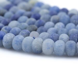 Natural Matte Blue Aventurine- High Quality In Matt Roundel- 4mm, 6mm, 8mm, 10mm, 12mm Gemstone Beads