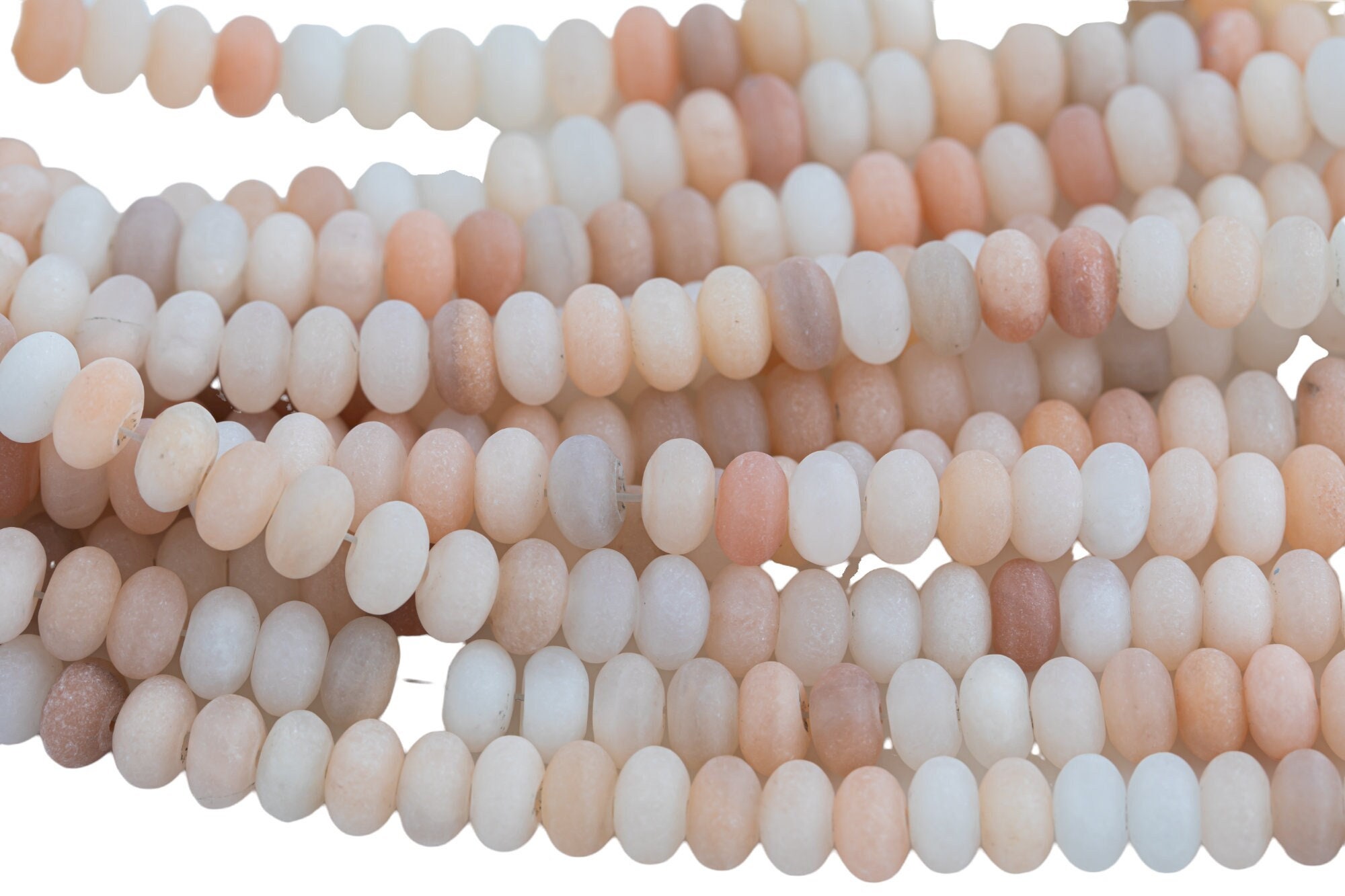 Natural Matte Pink Aventurine- High Quality In Matt Roundel- 4mm, 6mm, 8mm, 10mm, 12mm Gemstone Beads