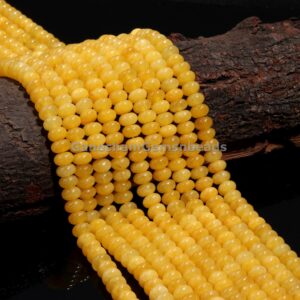 Natural Yellow Aventurine Smooth Rondelle Beads, Yellow Aventurine Beads, Handmade Beads, 8 MM Yellow Aventurine Rondelle Beads, Women Gift