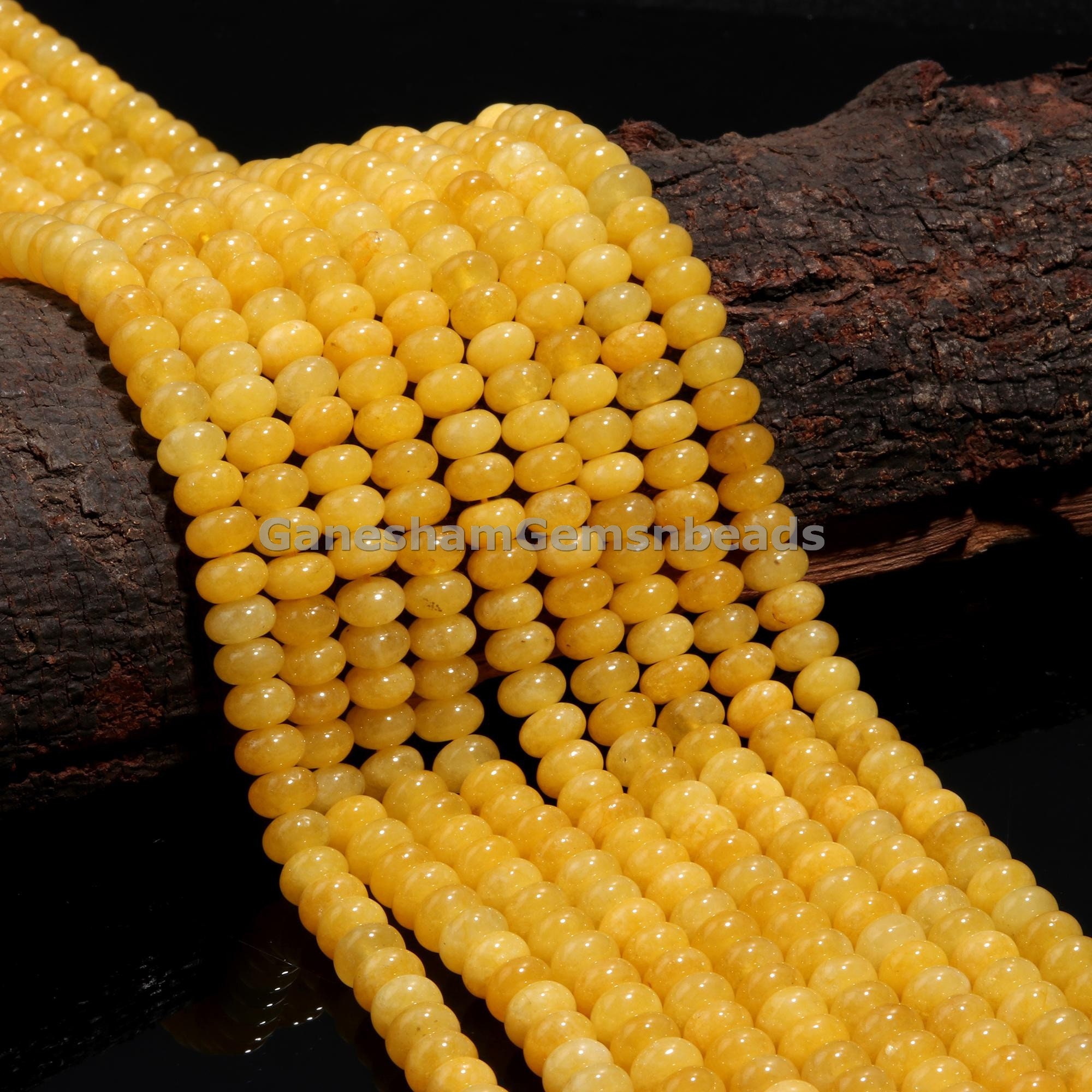 Natural Yellow Aventurine Smooth Rondelle Beads, Yellow Aventurine Beads, Handmade Beads, 8 Mm Yellow Aventurine Rondelle Beads, Women Gift