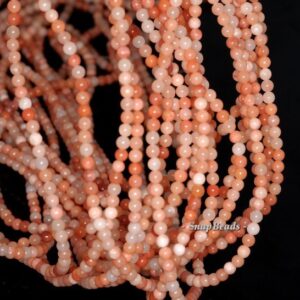 3MM Orange Aventurine Gemstone Round 3MM Loose Beads 16 inch Full Strand (90114035-107 - 3mm B)
