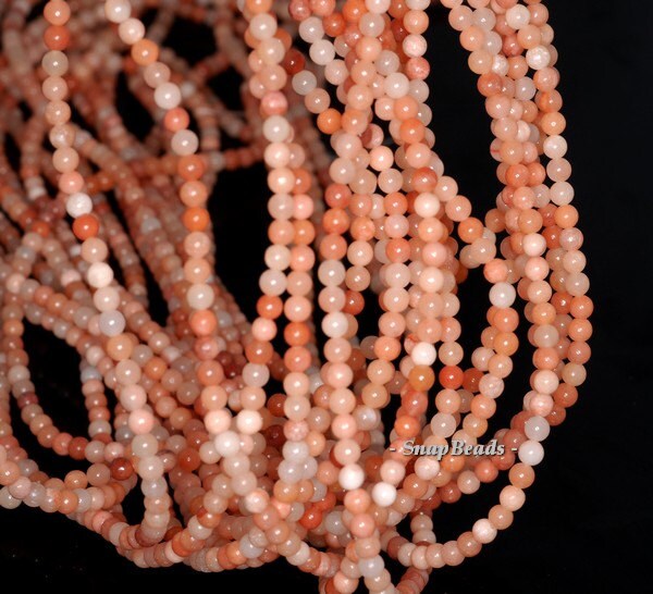 3mm Orange Aventurine Gemstone Round 3mm Loose Beads 16 Inch Full Strand (90114035-107 - 3mm B)