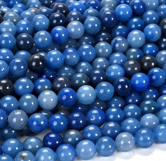 Genuine Natural  Aventurine Blue Gemstone Grace Aa Round 4mm 6mm 8mm 10mm Loose Beads 15 Inch Full Strand Bulk Lot 1,2,6,12 And 50 (m27)
