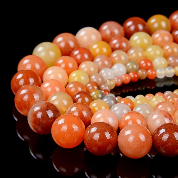Genuine Natural Multicolor Aventurine Orange Yellow White Gemstone Grade Aa Round 4mm 6mm 8mm 10mm Loose Beads 15 Inch Full Strand Bulk Lot