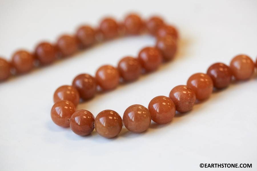 M/ Red Aventurine 10mm/ 12mm Round 16" Strand Natural Gemstone Beads For Jewelry Making