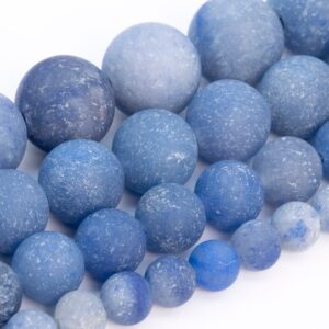 Matte Blue Aventurine Beads Grade AAA Gemstone Round Loose Beads 4MM 6MM 8MM 15MM Bulk Lot Options