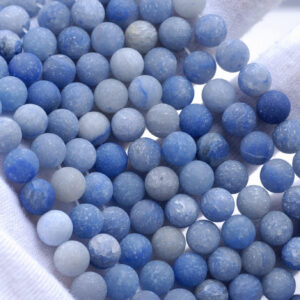 Matte Blue Aventurine Gemstone Blue Round 4mm/6mm/8mm/10mm Loose Beads 15 inch Full Strand (M2)
