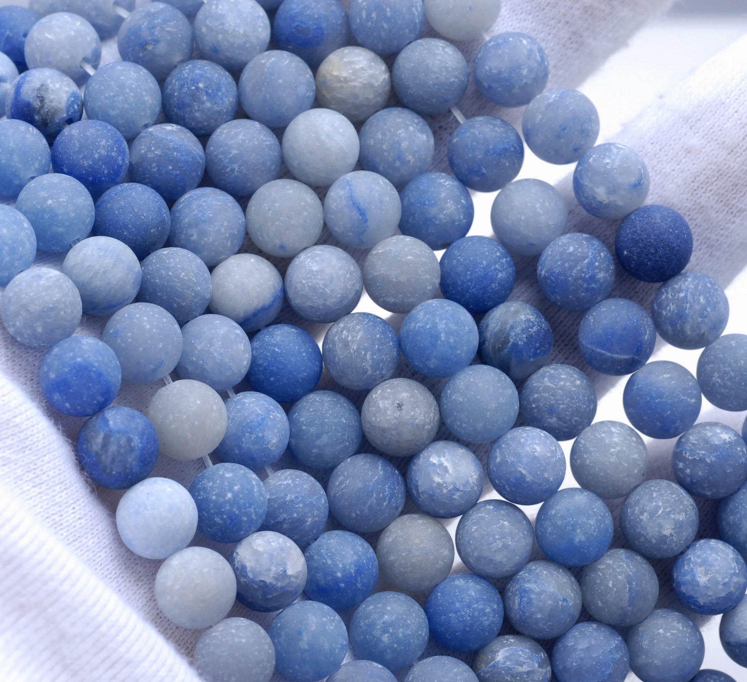 Matte Blue Aventurine Gemstone Blue Round 4mm/6mm/8mm/10mm Loose Beads 15 Inch Full Strand (m2)