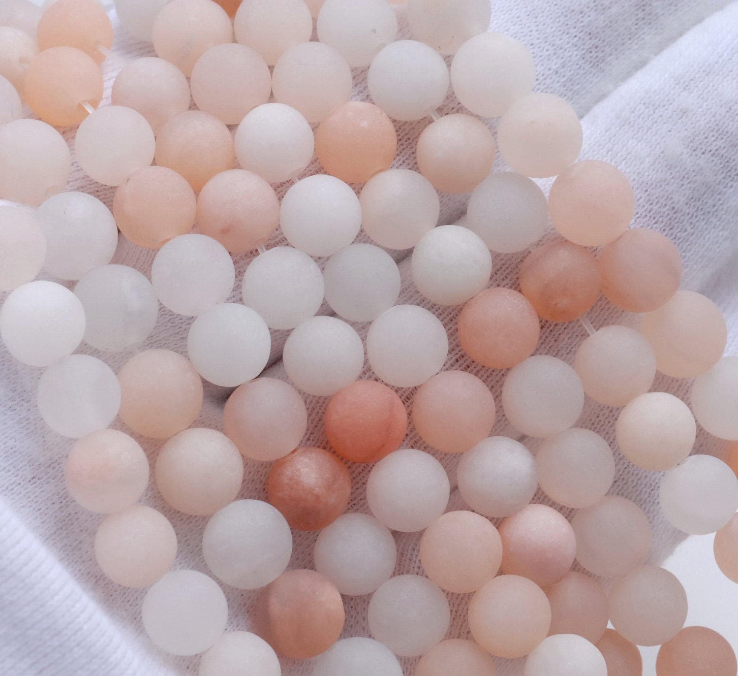 Matte Aventurine Gemstone Light Orange Round 4mm/6mm/8mm/10mm Loose Beads 15 Inch Full Strand (m1)