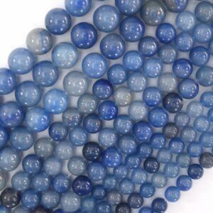 Natural Blue Aventurine Round Beads Gemstone 15" Strand 6mm 8mm 10mm