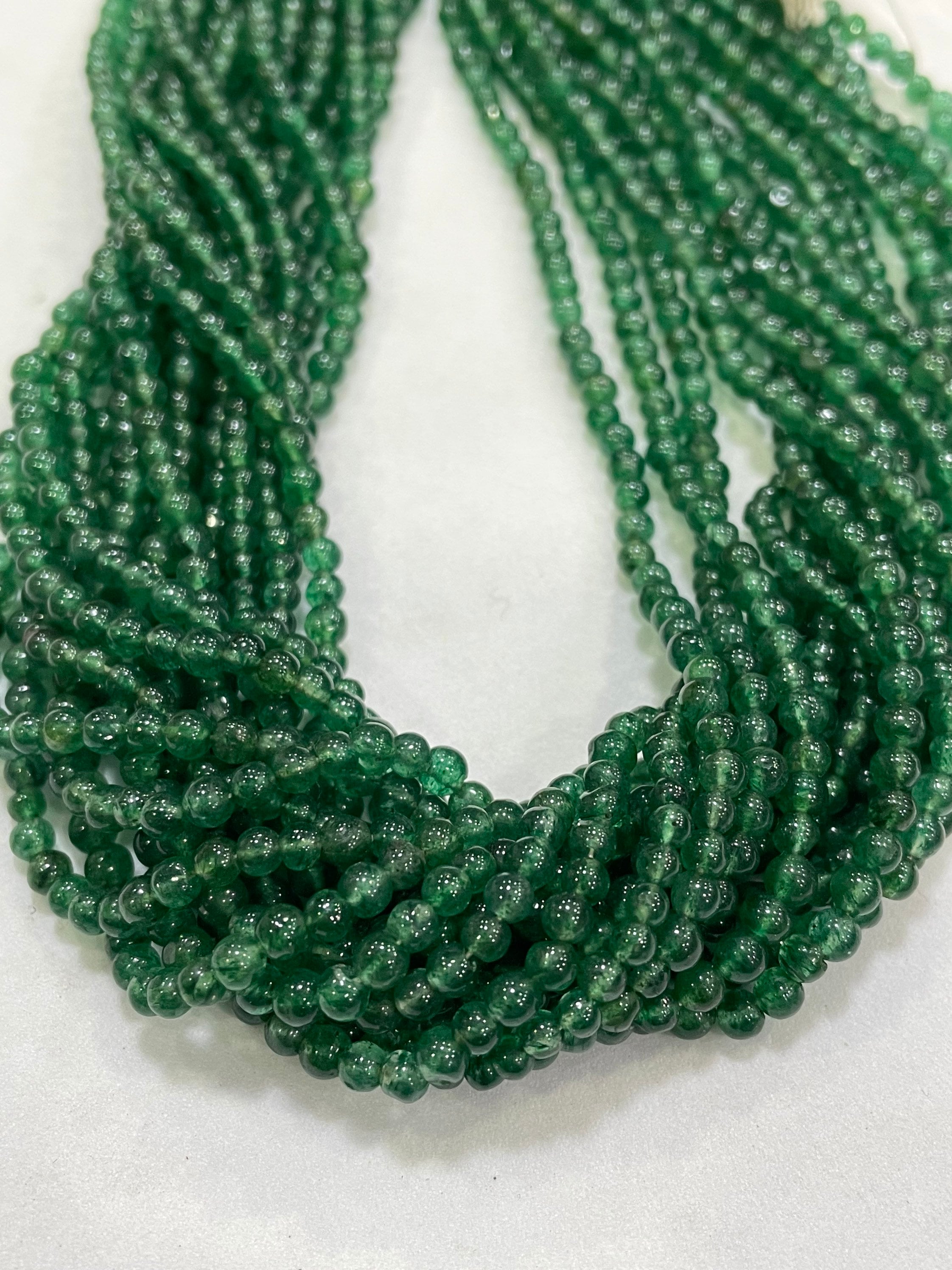 Natural Green Aventurine Beads | 4-4.5 Mm Smooth Round | 14.5 Inches Strand| Gemstone Beads | Jewelry Making Beads