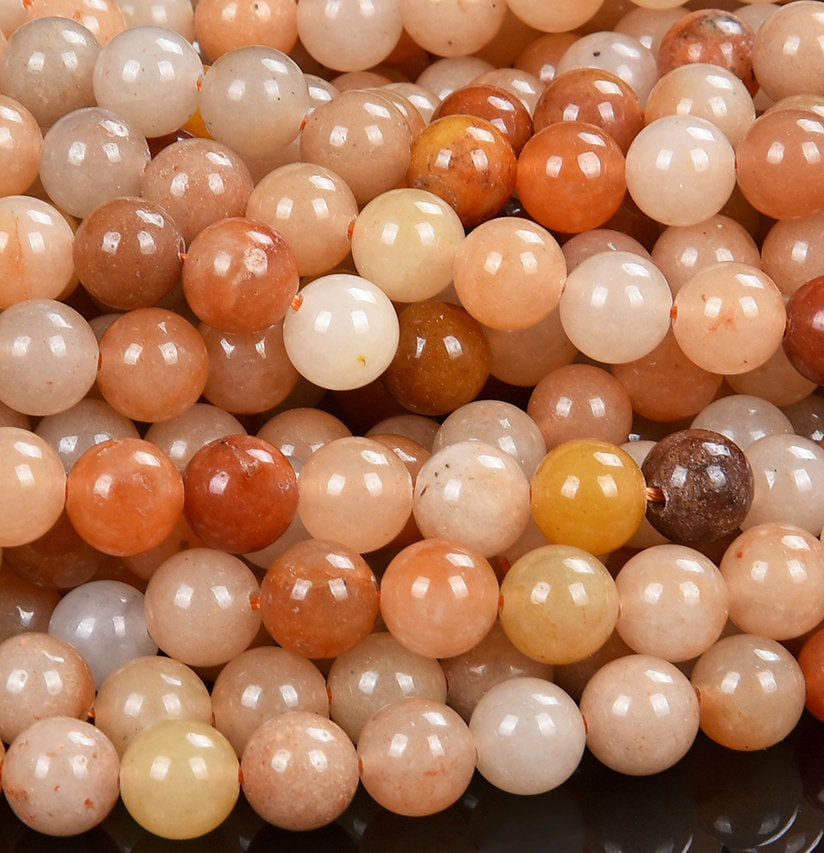 Natural Orange Aventurine Gemstone Round 6mm 8mm Loose Beads (d507) Natural Orange Aventurine Gemstone Round 6mm 8mm Loose Beads (d507)