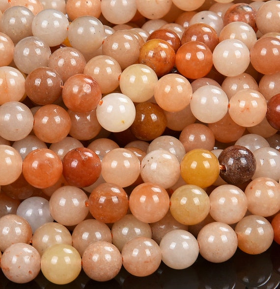 Natural Orange Aventurine Gemstone Round 6mm 8mm Loose Beads Bulk Lot 1,2,6,12 And 50 (d507)