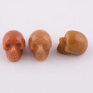 1 Pc Natural Orange Aventurine Skull Skulls ~1" - Self Standing - Not Drilled