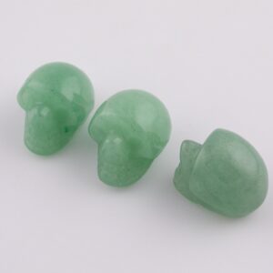 1 Pc Natural Green Aventurine Skull Skulls ~1" - Self Standing - Not Drilled