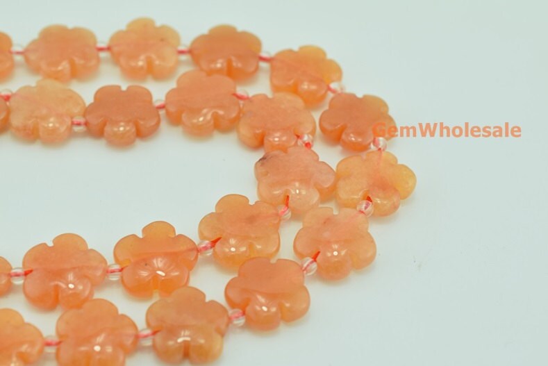 15.5" Red Aventurine Flower 15/20mm, High Quality Semi-precious Stone Flower, Orange Color Gemstone Flower, Gemstone Carving Flower Jgdof 15.5" Red Aventurine Flower 15/20mm, High Quality Semi-precious Stone Flower, Orange Color Gemstone Flower, Gemstone Carving Flower Jgdof