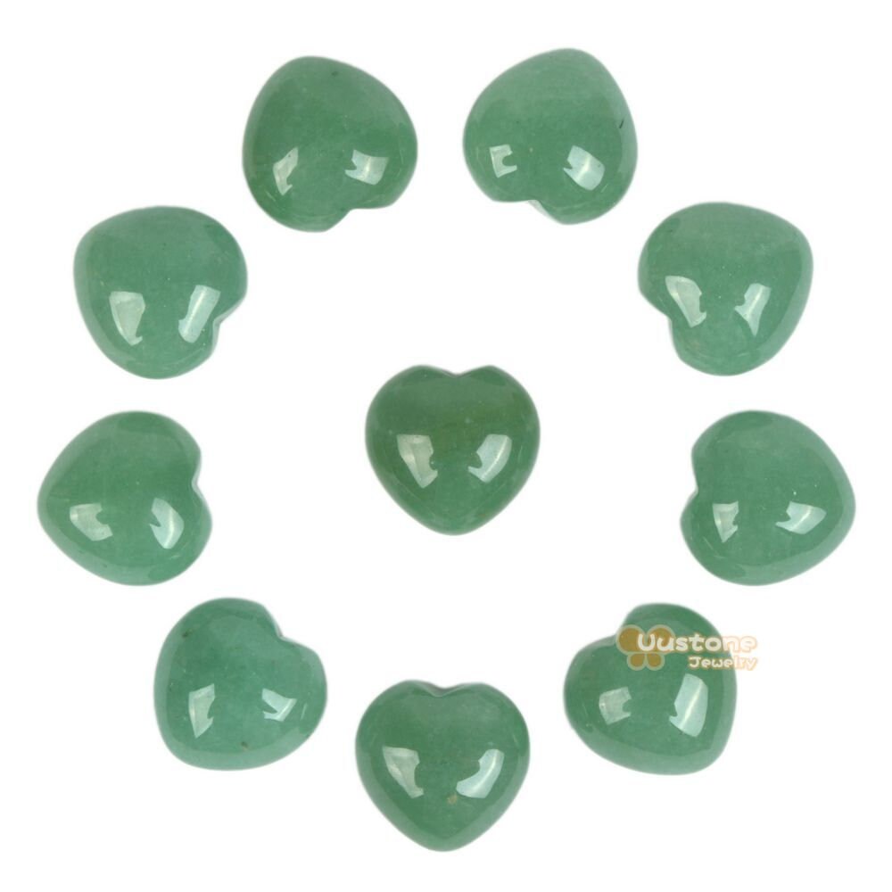20mm Aventurine Puff Love Hearts Crystal Healing Reiki Pocket Stone 0.8"