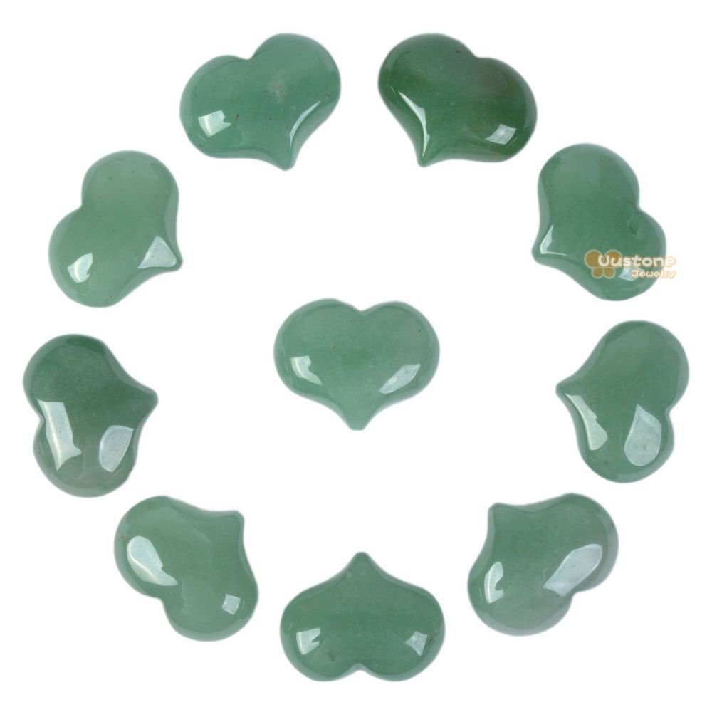 25mm Aventurine Puff Love Hearts 1 Inch Crystal Healing Reiki Pocket Stone