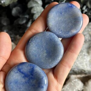 Blue Aventurine Worry Stone, Pocket Stone, Fidget Crystals