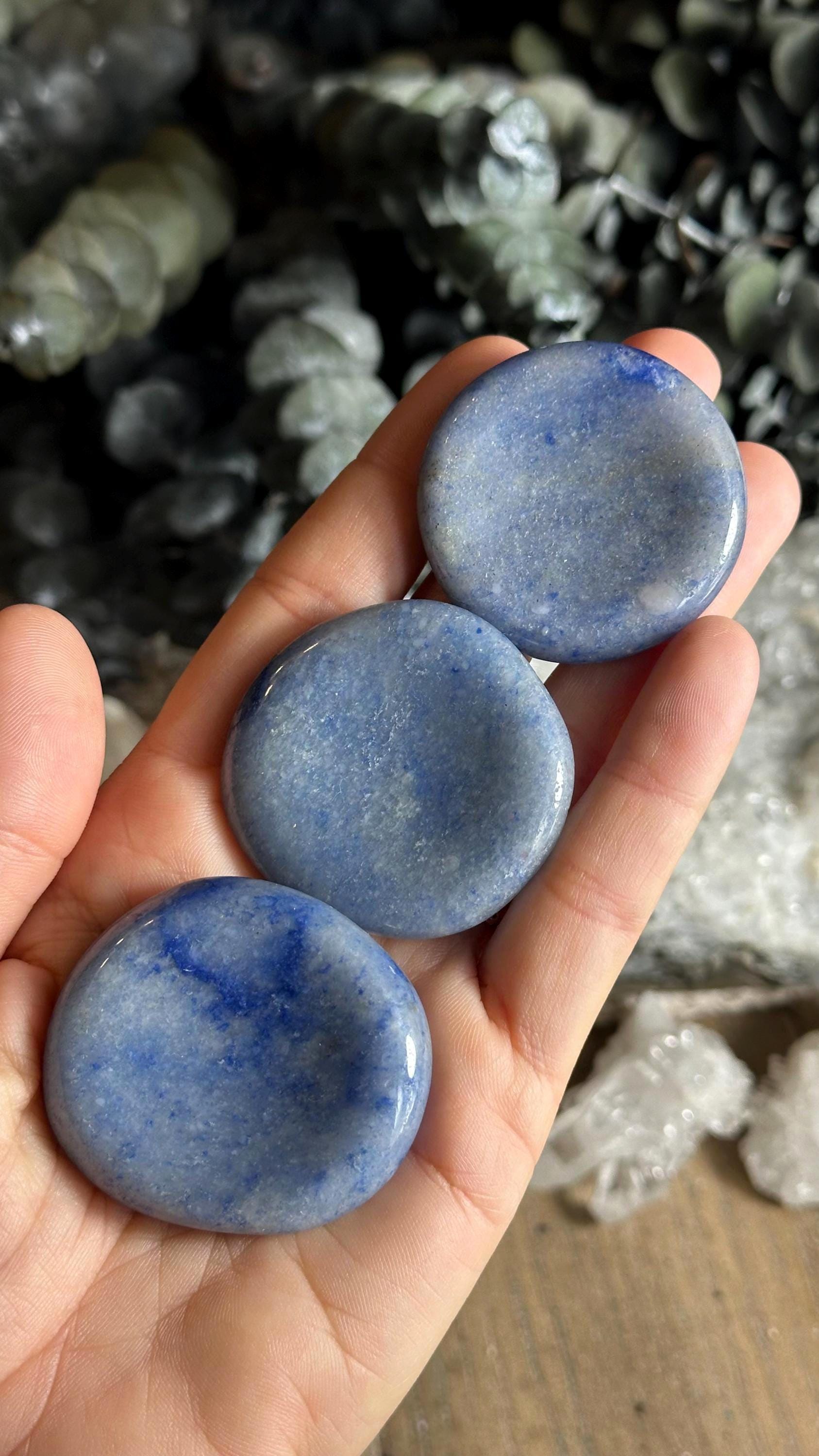 Blue Aventurine Worry Stone, Pocket Stone, Fidget Crystals