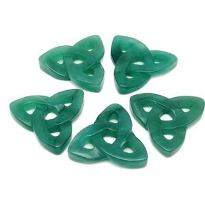 Aventurine Celtic Knot Carved Stone - Trinity Crystals Gemstone - Making Jewelry - Healing Crystals - Ck1006