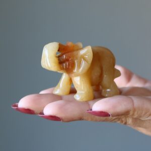 Yellow Aventurine Elephant Golden Era Treasures Animal