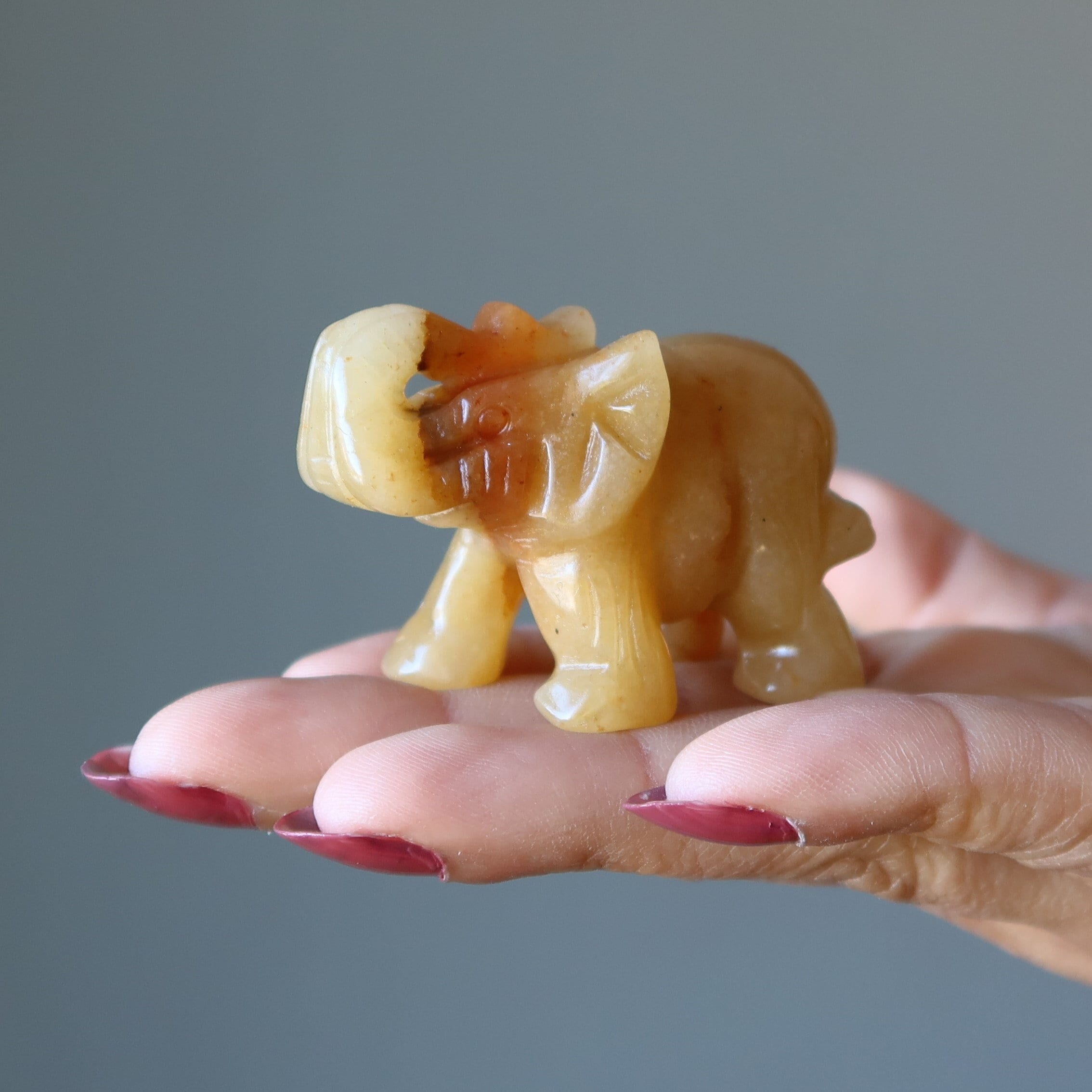 Yellow Aventurine Elephant Golden Era Treasures Animal