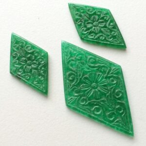 Green Aventurine Carving For Jewelry– Hand Carved Filigree Green Gemstone