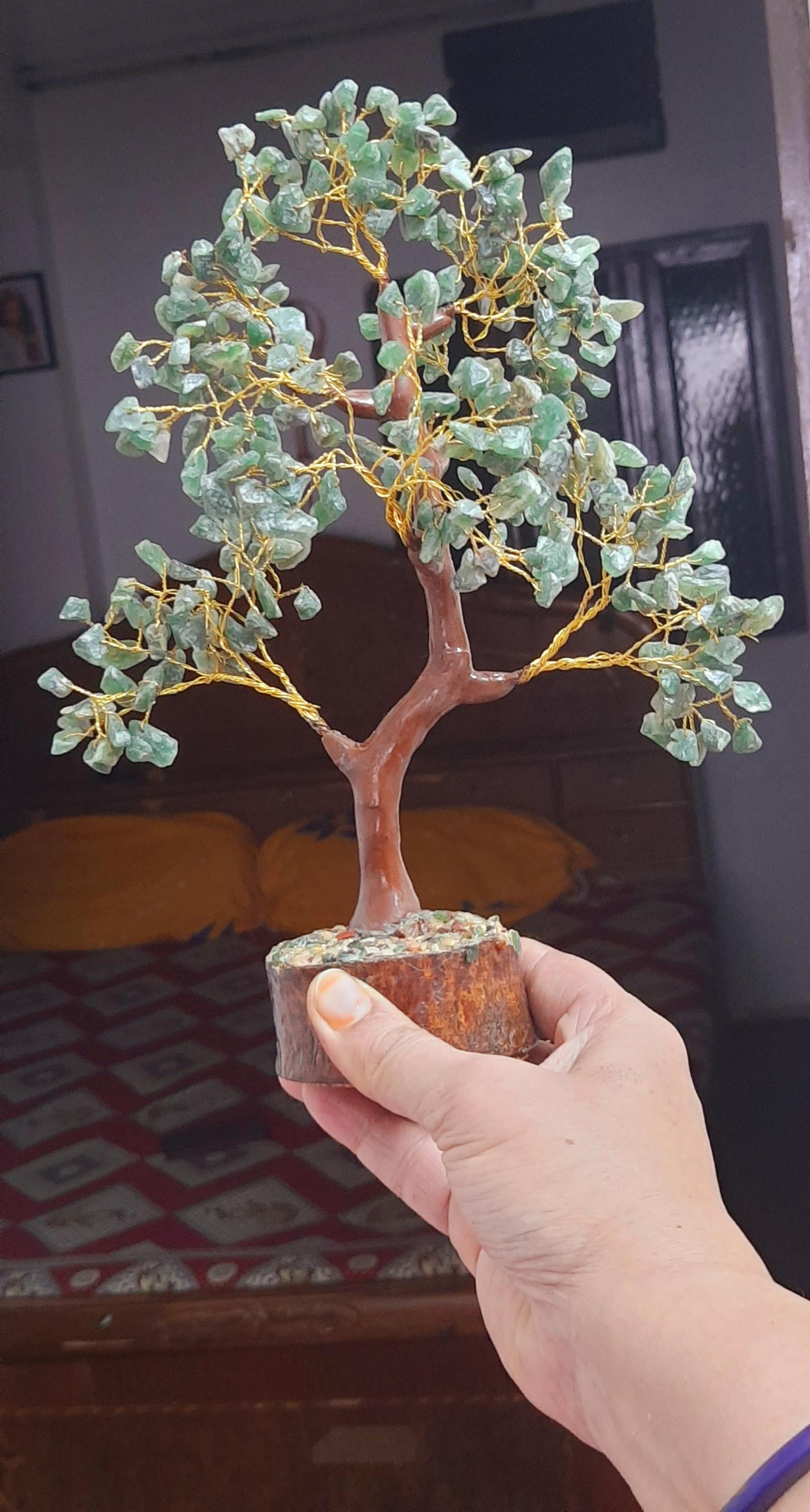 Green Aventurine Crystal Bonsai Tree: Reiki Healing,homedecor,heart Chakra Meditation,spiritual Growth,decorative,positive Energy,goodluck