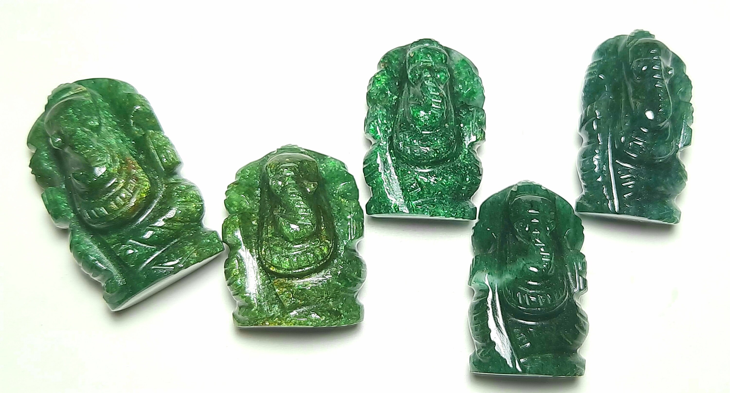 Green Aventurine Ganesha Statue: Ganesh Carving, Healing Crystals