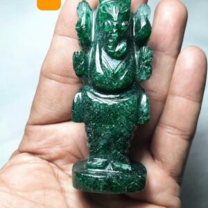 Green Aventurine Ganesha Statue: Healing Crystal Home Decor