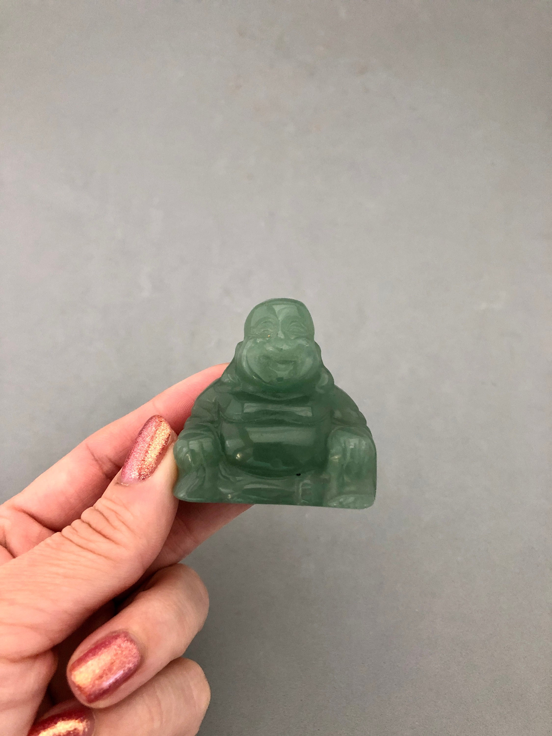 Green Aventurine Happy Buddha Laughing Buddha Hotei Maitreya Buddha Figurine Good Luck Wealth  Prosperity Abundance Good Fortune Buddha