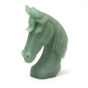 Green Aventurine Horse Carving Loose Gemstone, 79x105 Mm , Green Aventurine Jewelry Making , 1 Piece
