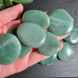 Green Aventurine Palm Stone | Polished Pocket Crystal | Heart Chakra | Luck & Abundance | Meditation Gift