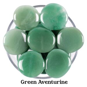 Green Aventurine Palm Stone, Natural Good Luck Gemstone, Large Prosperity Worry Stone