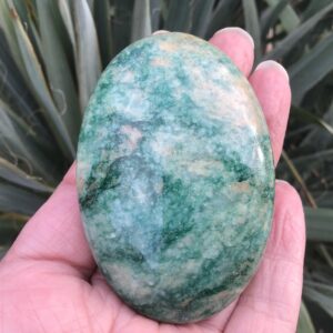 GREEN AVENTURINE Palm Stone: Reiki Heart Chakra Stones 2.75”