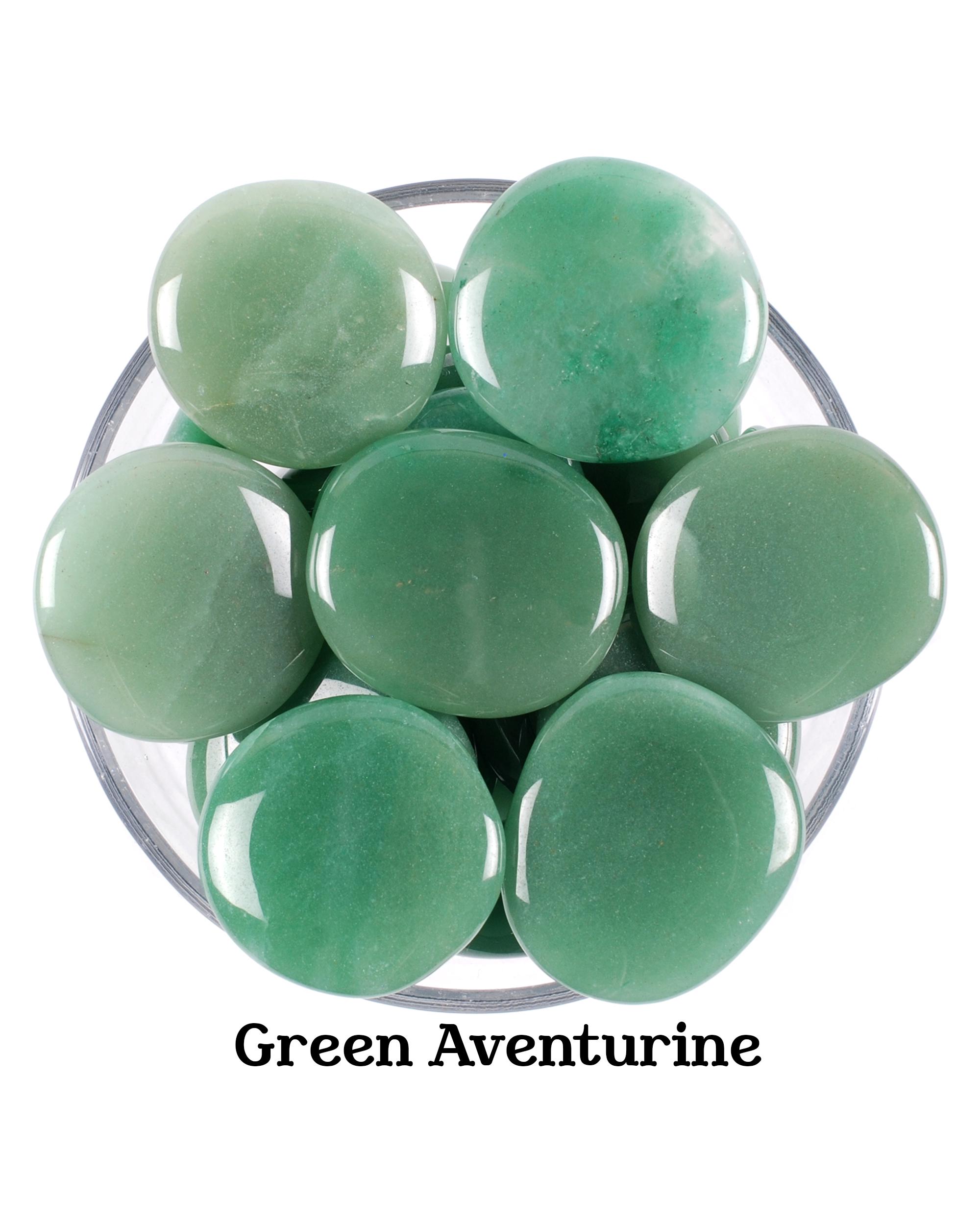 Green Aventurine Palm Stone, Natural Good Luck Gemstone, Large Prosperity Worry Stone