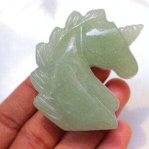 Green Aventurine Unicorns, Aventurine Hand Carved Unicorn, Green Aventurine Unicorn Carving, Chakra Crystals, Chakra Carving, Free Standing