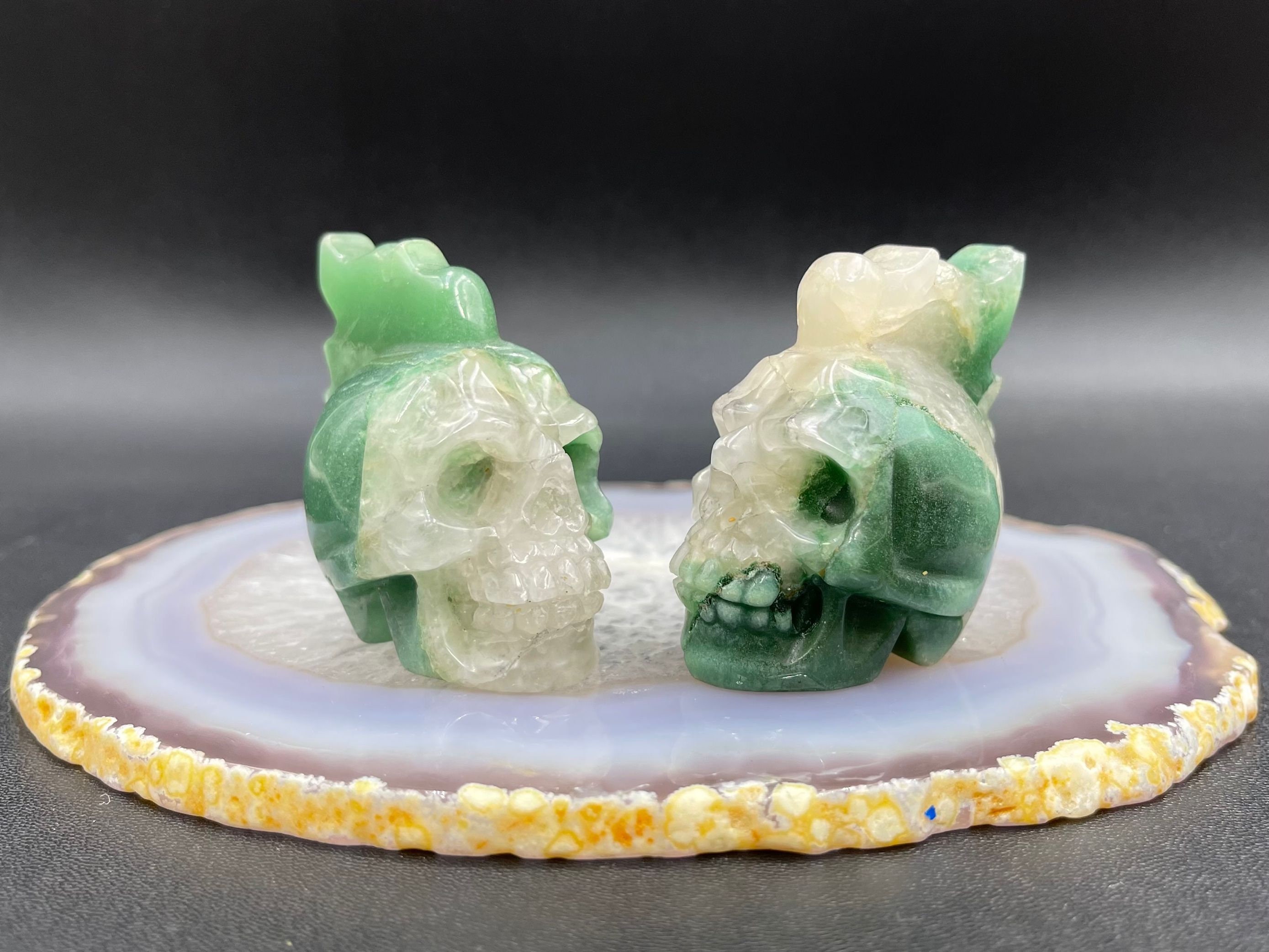 Hand Carved Mohawk Skull Green Aventurine Skull Realistic Human Skull Carving Crystal Skull Gemstone Skull Decor Skull Sculpture Sk-lk