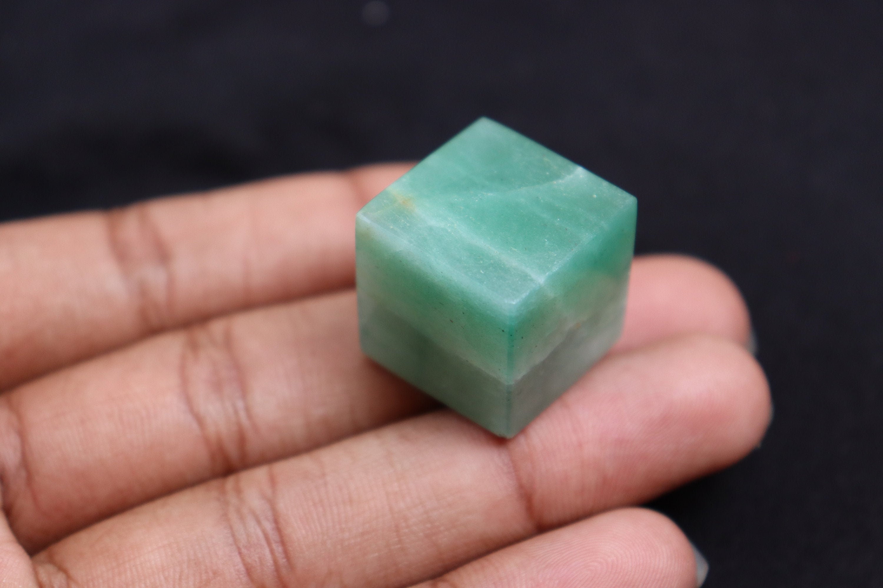 Light Green Aventurine Cube Stone, Healing Crystals And Stones - Green Aventurine Stones - Chakra Crystals - Chakra Cube -healing Stone.