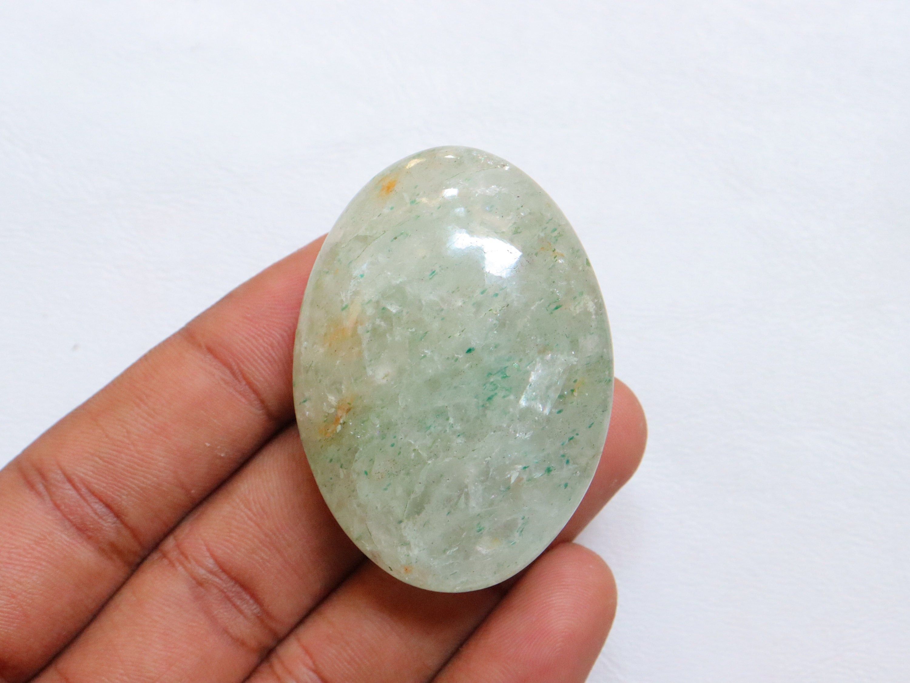 Light Green Aventurine Palmstone, Natural Green Aventurine Stone, Green Aventurine Crystal, Prosperity Stone, Protection Stone Heart Chakra