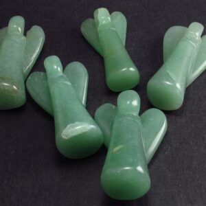 Lot Of 5 Natural Green Aventurine Carved Angel From India