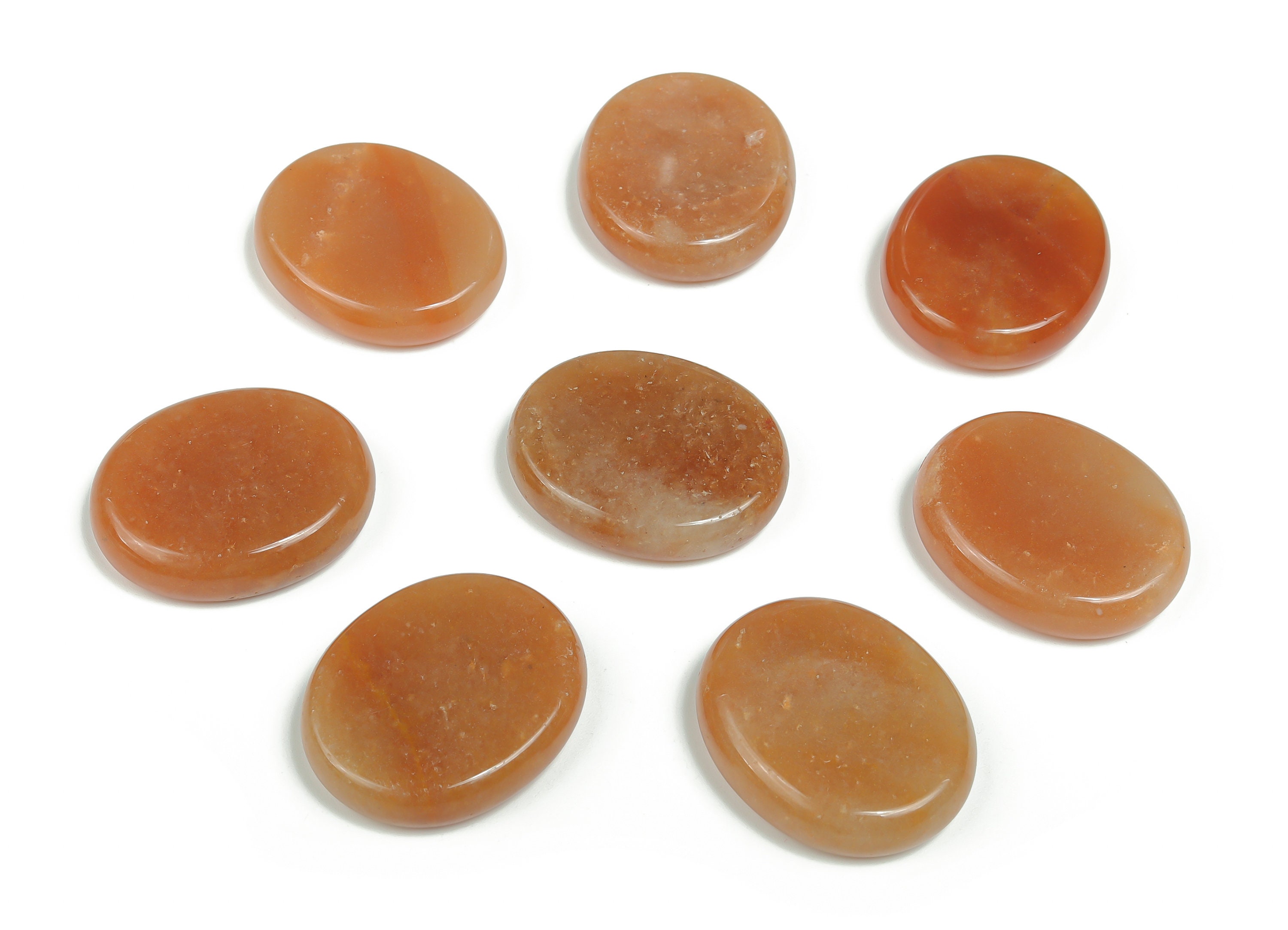 Orange Aventurine Flat Disk - Slab Natural Stone – Flat Stone - Worry Stone - Healing Crystals – 30x25x7 - Fl1051