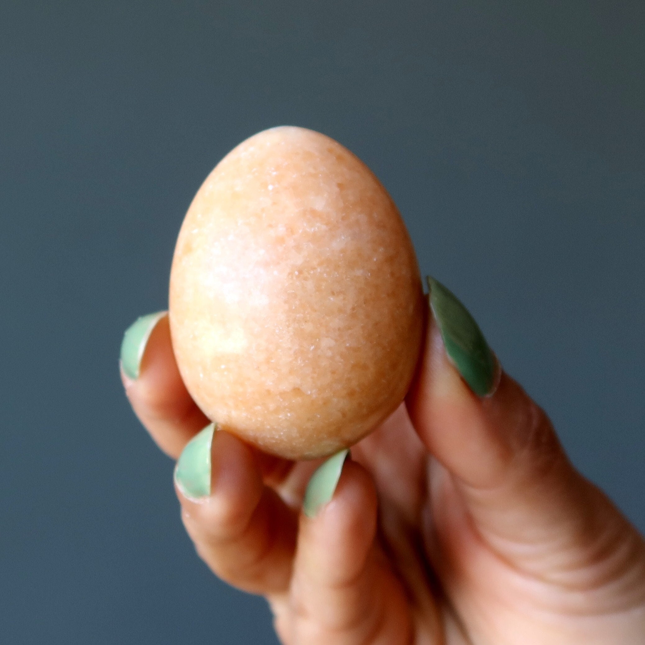 Red Aventurine Egg Orange Sunburst Abundance Stone