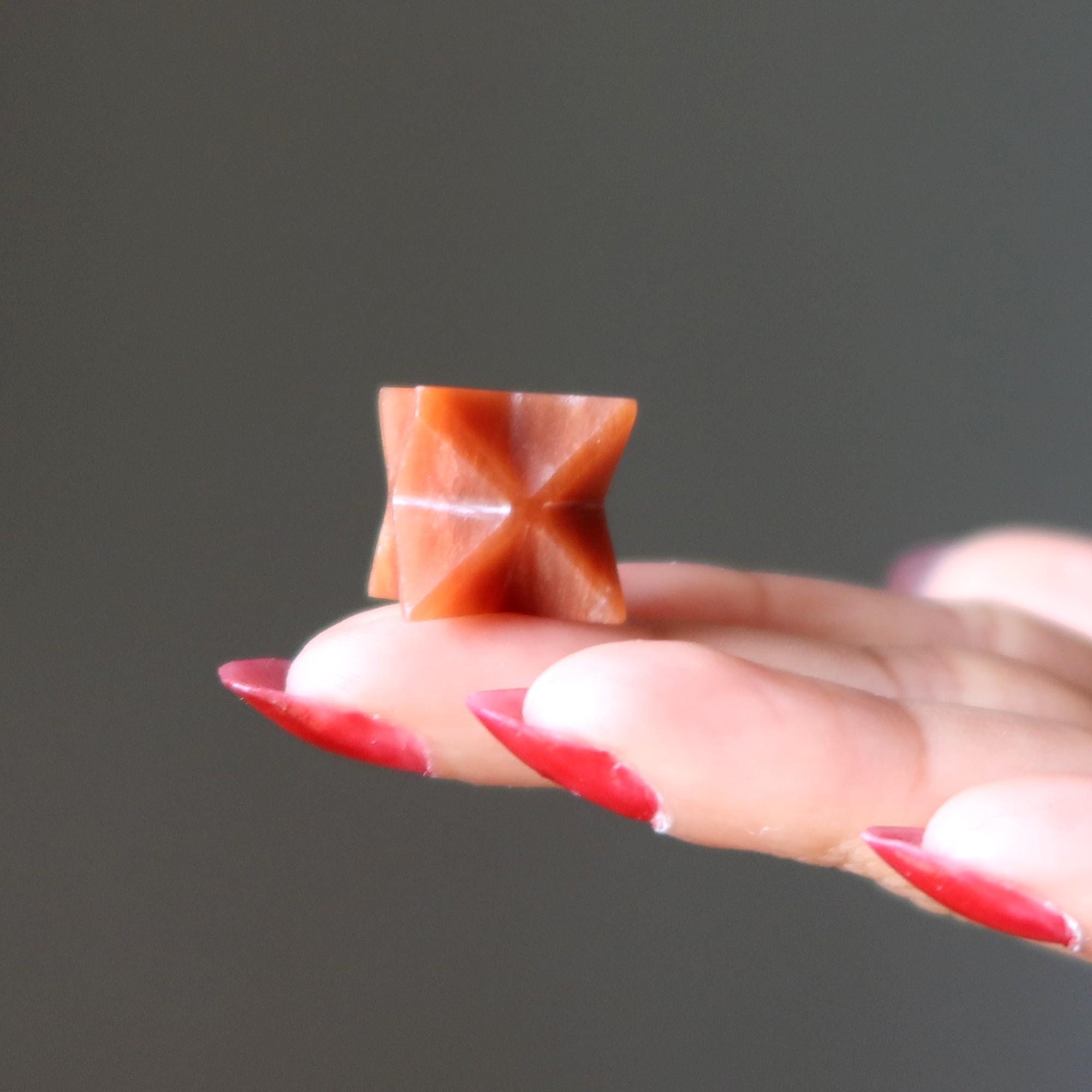 Red Aventurine Merkaba Energy Spin Stone