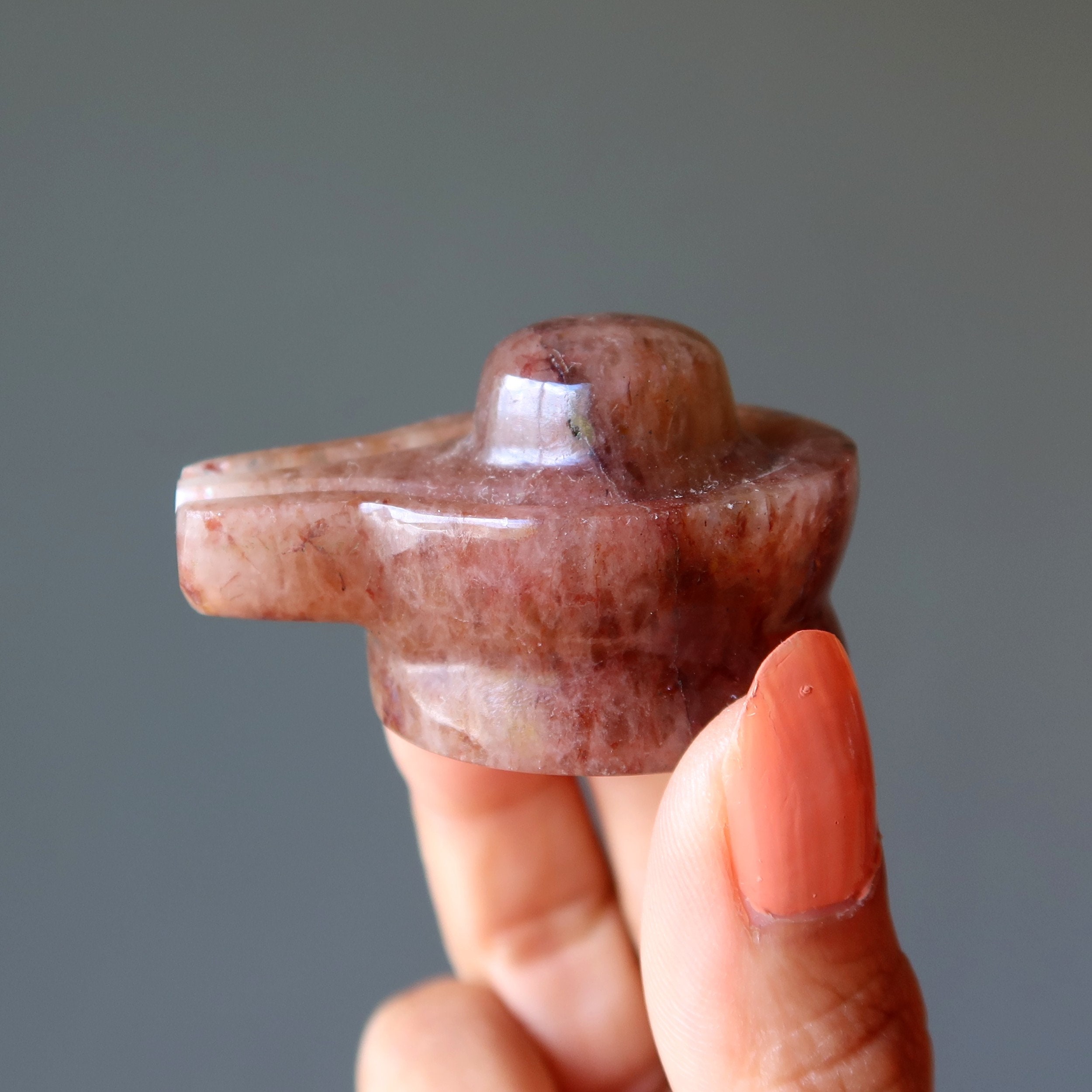 Red Aventurine Shivling Lord Shiva Yang Power Stone Carving