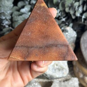 Red Aventurine Tetrahedron Pyramid Crystal – 3”